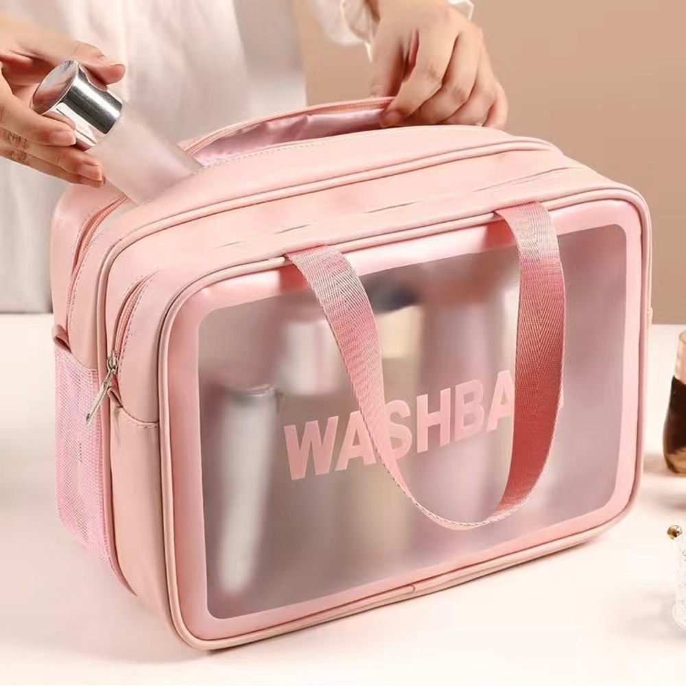 Washbag Waterproof Double Sided Toiletry Makeup Bag Cosmetic Organizer Pink